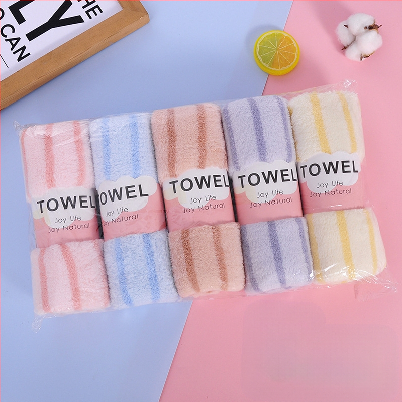 Korāla flīša sejas dvielis, 240 g, augsts-zems pūka raksts, drukāts logotips