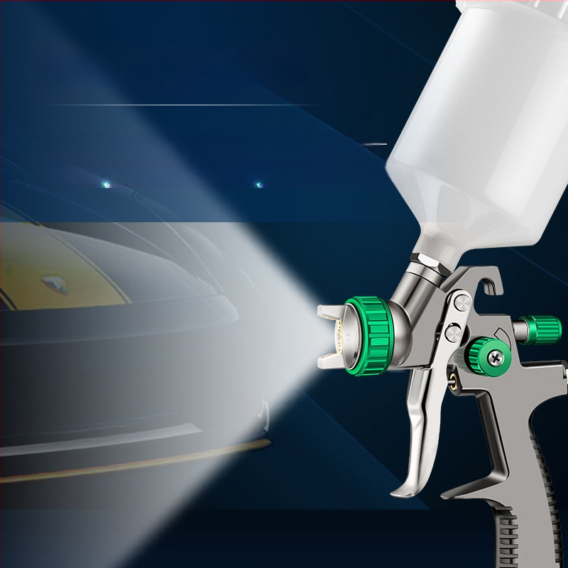Пневматичен спрей пистолет, ниско налягане, хромирана, горна чашка, за боядисване на автомобили
