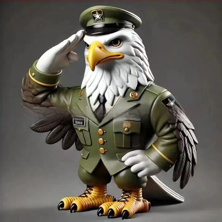 Διακοσμητικό γραφείου από ρητίνη – Αετός για Τιμή στους Βετεράνους, Στυλ Καρτούν, Δώρο για Ηλικιωμένους και Συναδέλφους