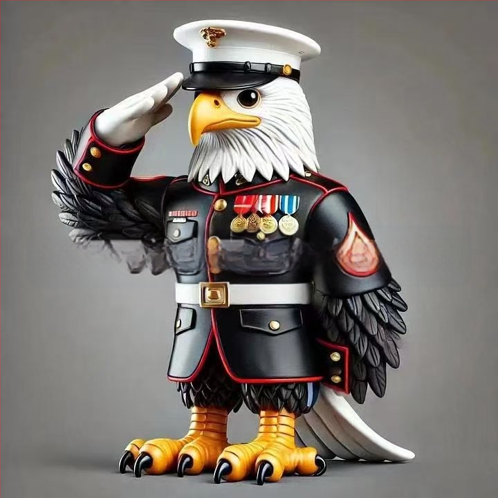 Διακοσμητικό γραφείου από ρητίνη – Αετός για Τιμή στους Βετεράνους, Στυλ Καρτούν, Δώρο για Ηλικιωμένους και Συναδέλφους