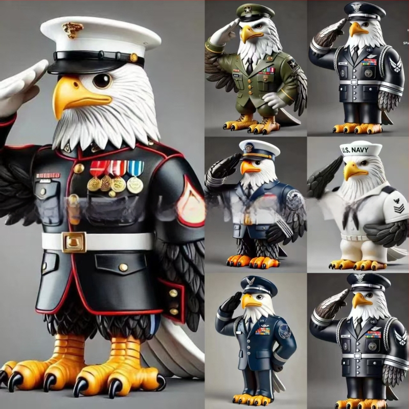 Διακοσμητικό γραφείου από ρητίνη – Αετός για Τιμή στους Βετεράνους, Στυλ Καρτούν, Δώρο για Ηλικιωμένους και Συναδέλφους