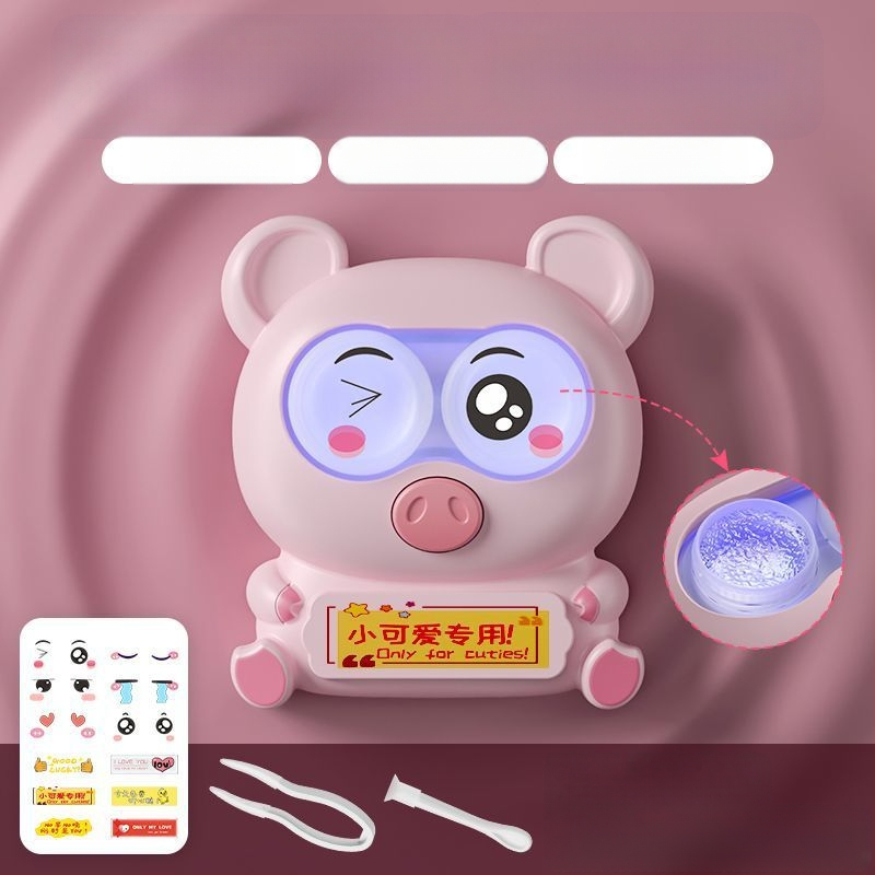 Умен домашен презареждаем почистващ уред за козметични контактни лещи – автоматично изплакване, стерилизация с ултравиолетова и синя светлина, Five Heroes