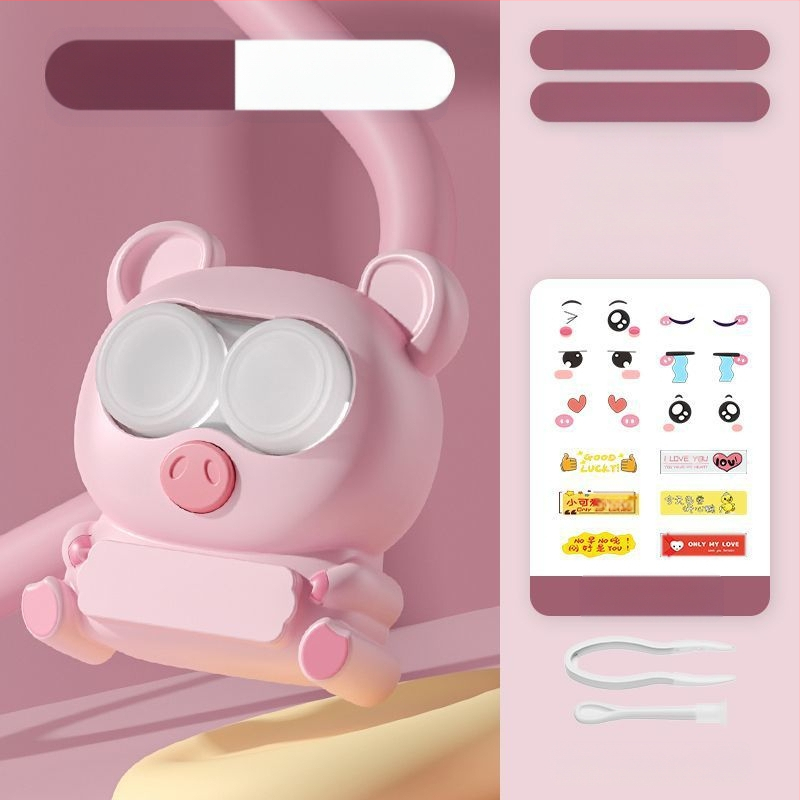 Умен домашен презареждаем почистващ уред за козметични контактни лещи – автоматично изплакване, стерилизация с ултравиолетова и синя светлина, Five Heroes