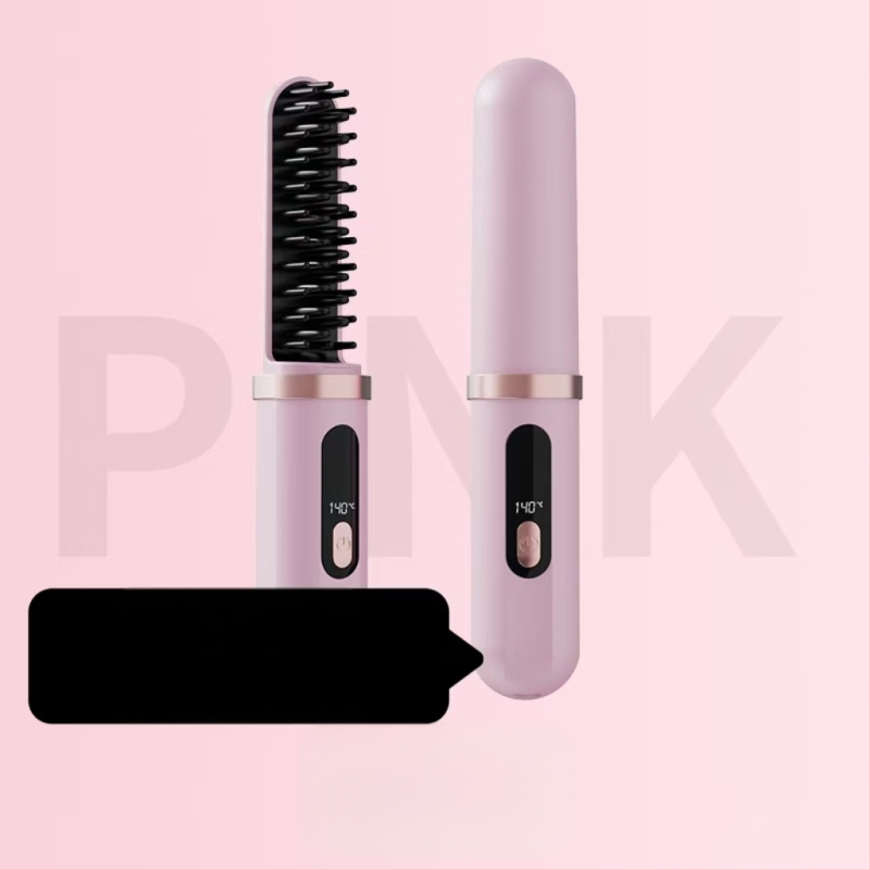 Bezvadu jonizējošā matu taisnošanas un veidošanas ķemme, 3-in-1 keramikas apkures elements, LCD displejs, 15–30W, apkures elementa diametrs ≥31 mm