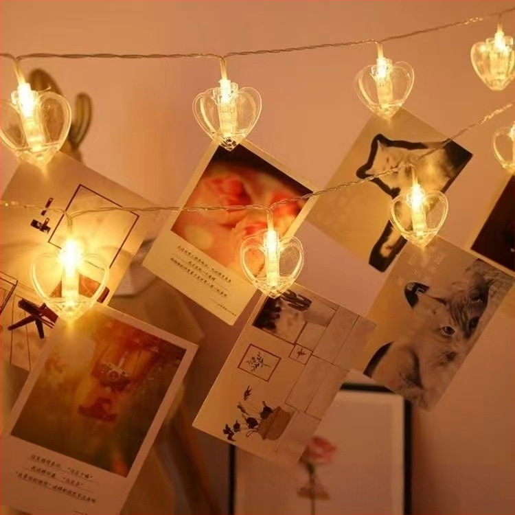 LED klipsidega valgustring, tähekujuline, 10–40 LED, 3000K, IP65, patareidega toidetud