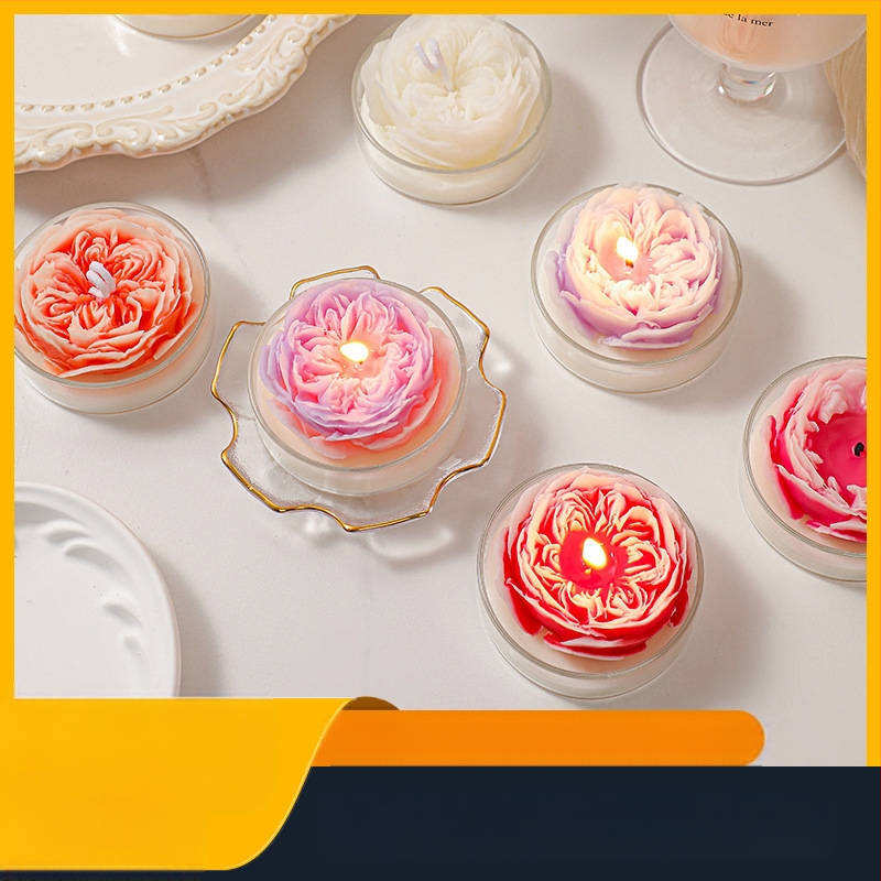 Modern gardener Aromatična svijeća u obliku cvijeta od smjese sojinog voska, ručna izrada, izlijevana