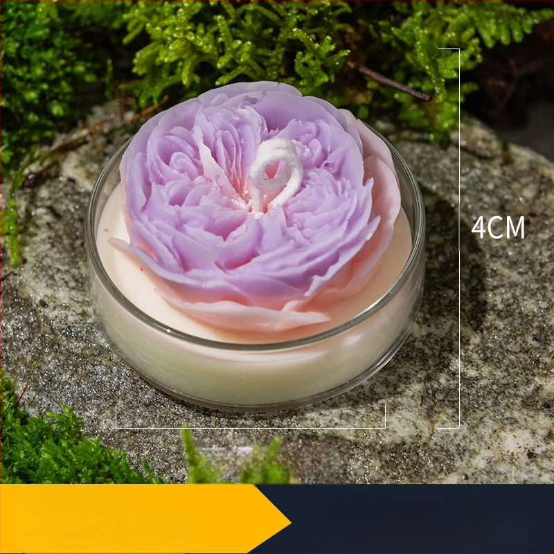 Modern gardener Aromatična svijeća u obliku cvijeta od smjese sojinog voska, ručna izrada, izlijevana