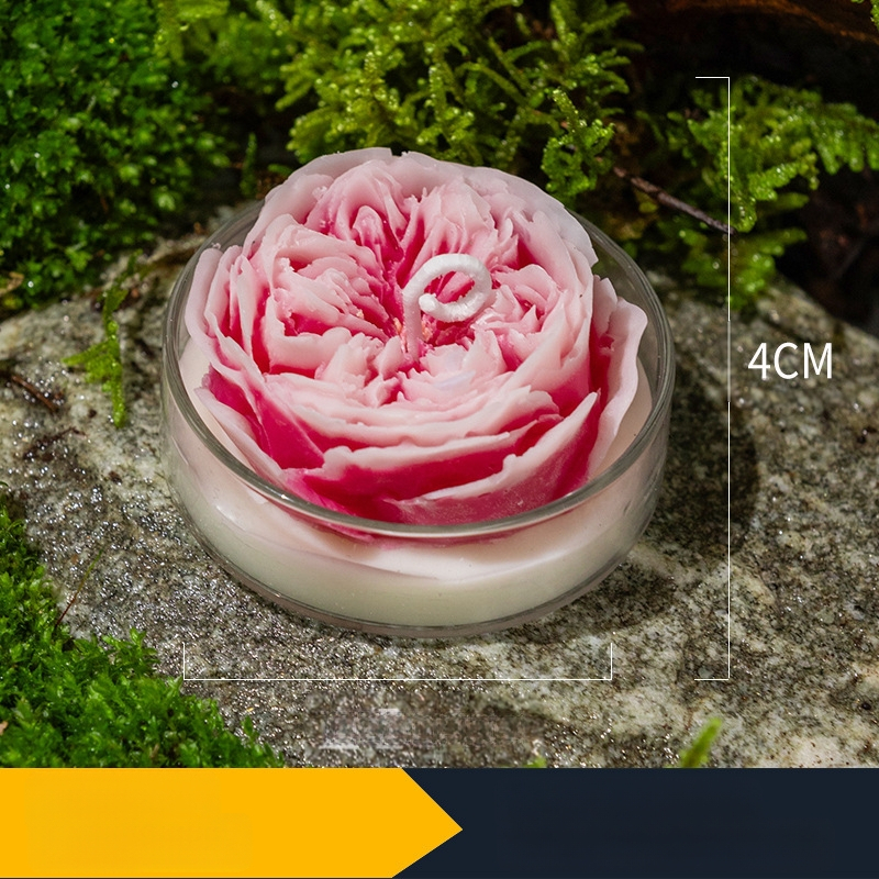 Modern gardener Aromatična svijeća u obliku cvijeta od smjese sojinog voska, ručna izrada, izlijevana