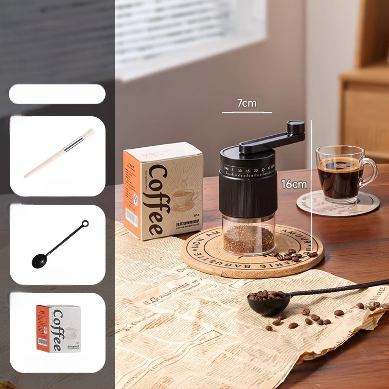 Χειροκίνητος μύλος καφέ για οικιακή χρήση – μοντέρνος μινιμαλιστικός σχεδιασμός, δυνατότητα προσαρμογής της επεξεργασίας κόκκων