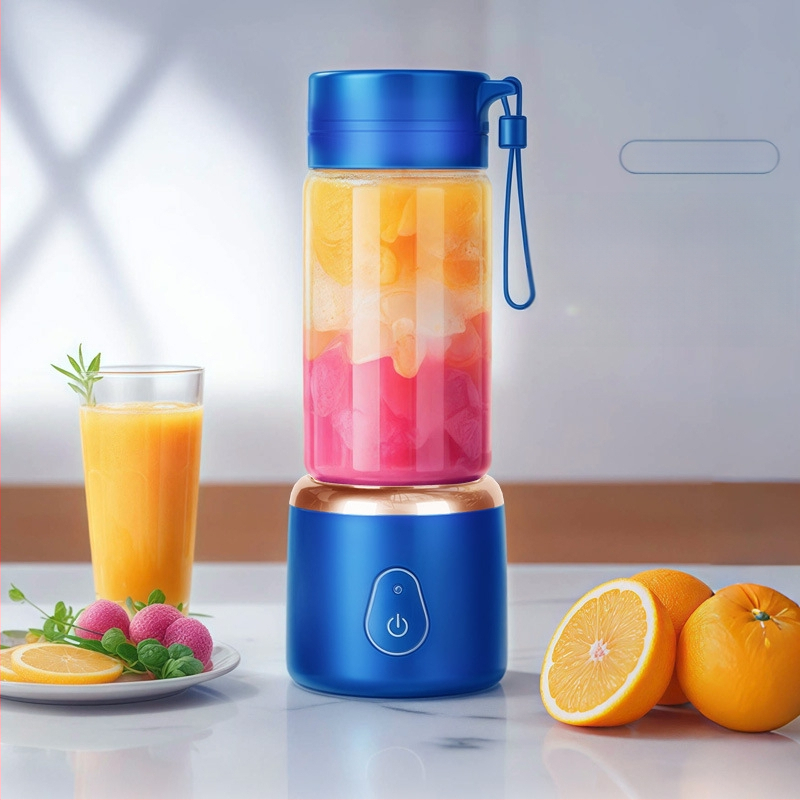 Φορητό επαναφορτιζόμενο κύπελλο αποχυμωτή με μοτέρ 50W, ενσωματωμένη μπαταρία 7.4V, 5+ λεπίδες, χωρητικότητα 400 ml, PC πλαστικό τροφίμων