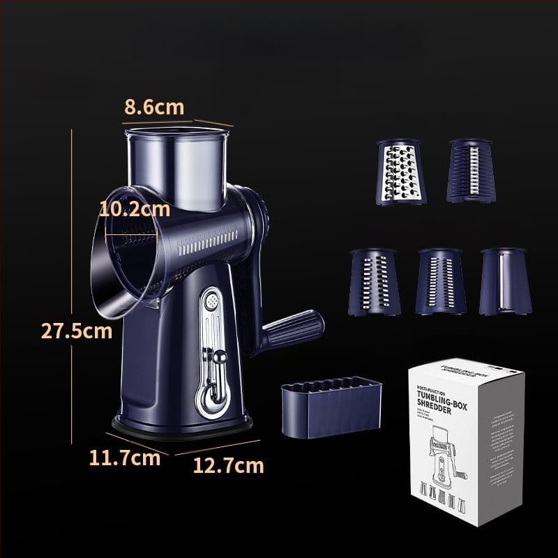 Πολυλειτουργικός χειροκίνητος κοπτήρας λαχανικών με δυνατότητες κοπής σε φέτες και τριψίματος (Υλικό: PC+ABS, 304/430 ανοξείδωτος χάλυβας, 420J2, PP; για οικιακή και επαγγελματική χρήση)