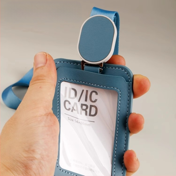 Ādas kartes turētājs darba identifikācijas kartei, mūsdienīgā minimālisma stilā