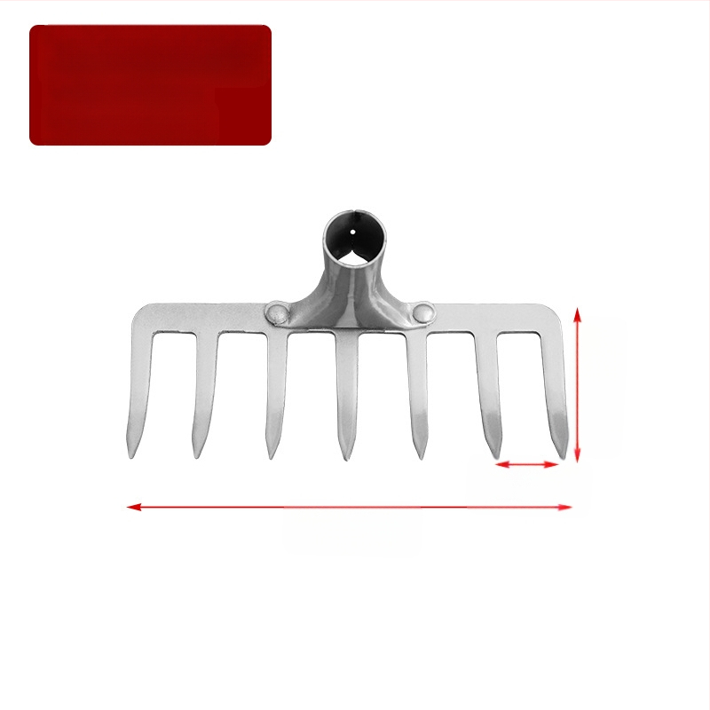 Ράκα εννιά δοντιών με ξύλινο κοντάρι, μαγανίου χάλυβας, πολυδόντια για γεωργία και κήπους
