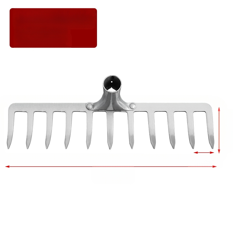 Ράκα εννιά δοντιών με ξύλινο κοντάρι, μαγανίου χάλυβας, πολυδόντια για γεωργία και κήπους