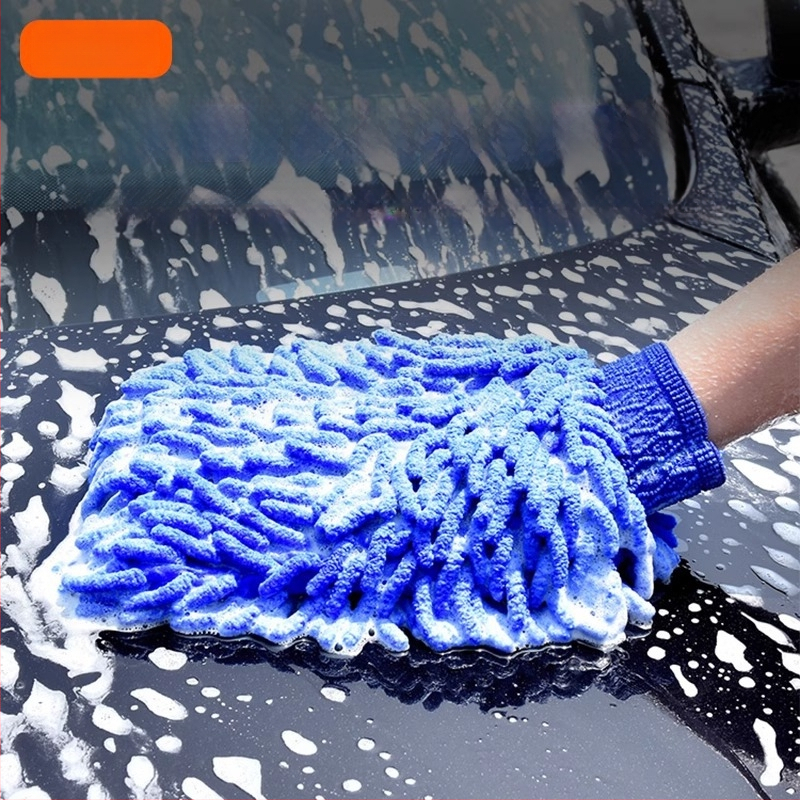 Auto mazgāšanas cimdi ar pūkstošu chenille un korāla fleece, ūdensnecaurlaidīgi, 120 g