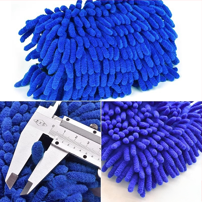 Auto mazgāšanas cimdi ar pūkstošu chenille un korāla fleece, ūdensnecaurlaidīgi, 120 g