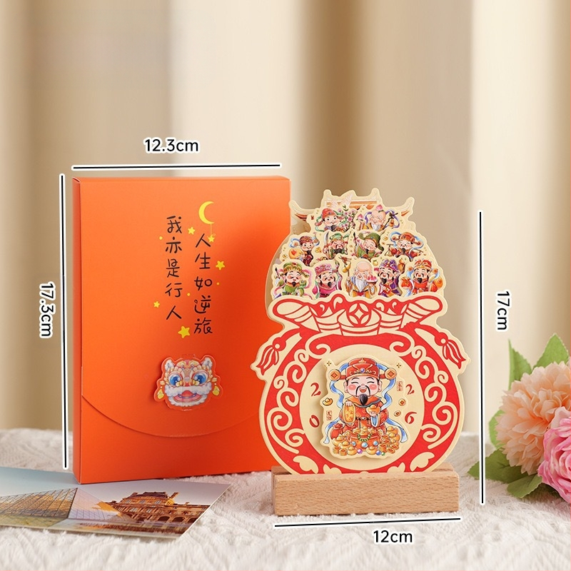 Ημερολόγιο γραφείου με ξύλινο πλαίσιο, γλυκό δημιουργικό μικρό ημερολόγιο, σκληρή βιβλιοδεσία, εκτύπωση λογότυπου, περιλαμβάνεται πρότυπο σχεδίου