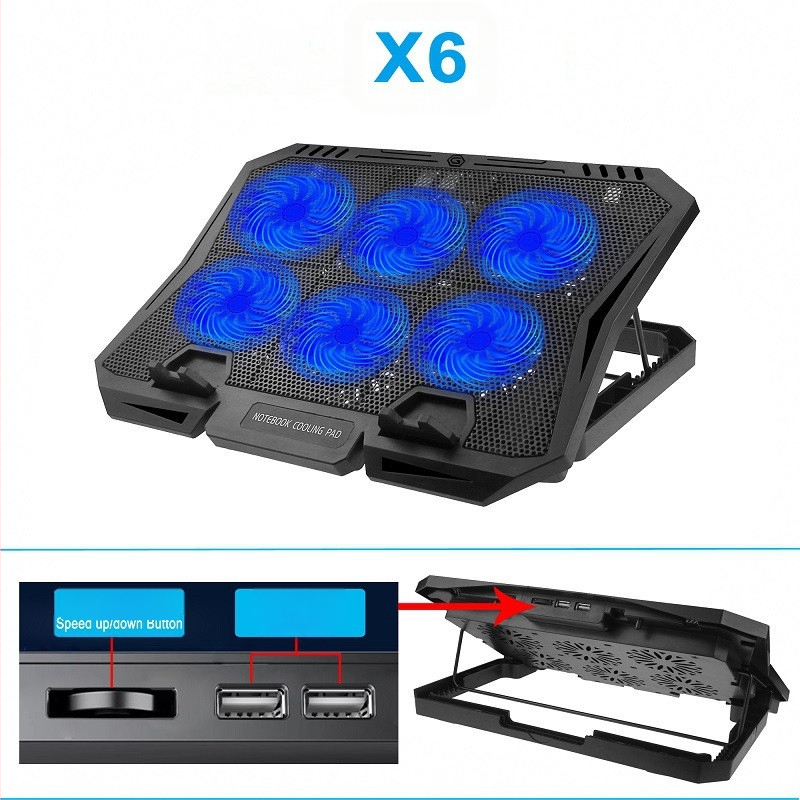 Ноутбук охладител N98 със 4-скоростен регулируем вентилатор, пластмасова основа