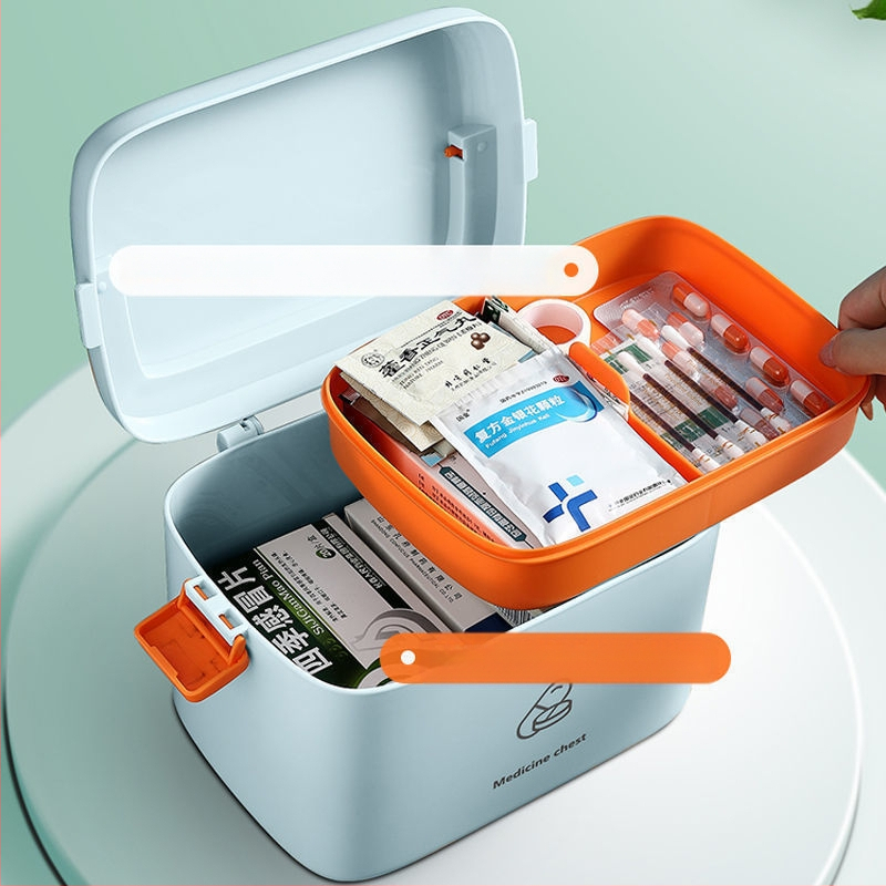 Θήκη αποθήκευσης φαρμάκων, μεγάλης χωρητικότητας, πολυεπίπεδη κατασκευή, φορητή, ABS υλικό