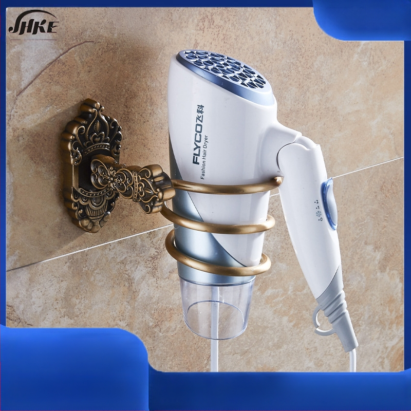 Επιτοίχιος στήριγμα για πιστολάκι μαλλιών — Αλουμινίου κράμα, Μοντέλο 001, Αντικέ φινίρισμα, Φόρτωση 15 kg