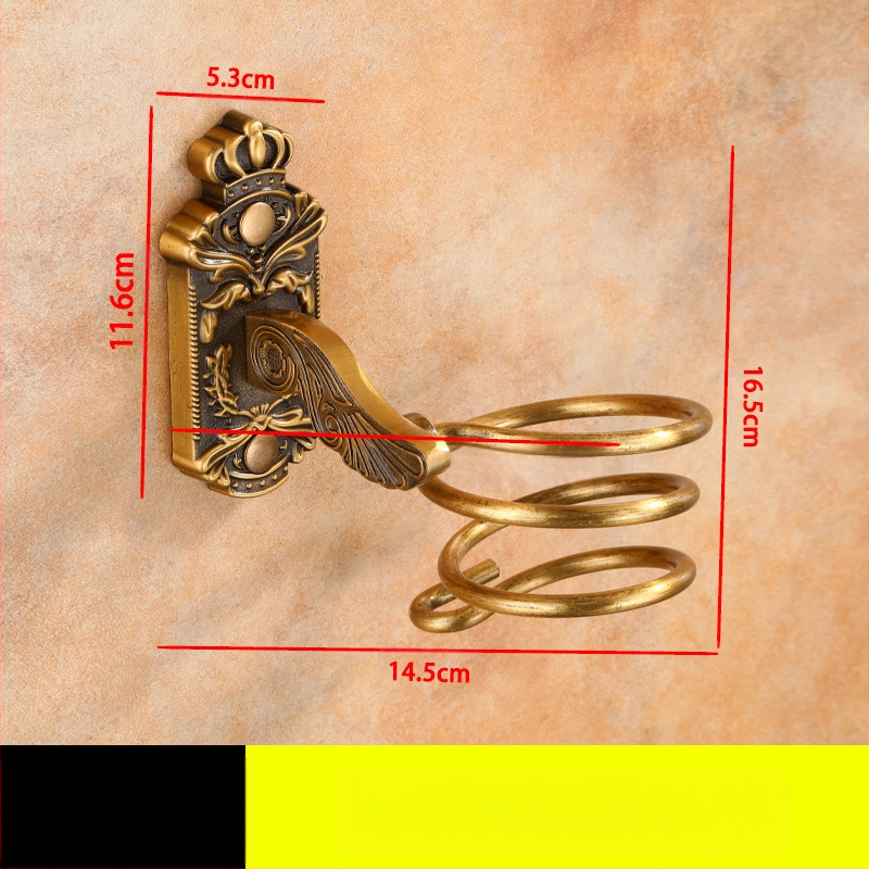 Επιτοίχιος στήριγμα για πιστολάκι μαλλιών — Αλουμινίου κράμα, Μοντέλο 001, Αντικέ φινίρισμα, Φόρτωση 15 kg