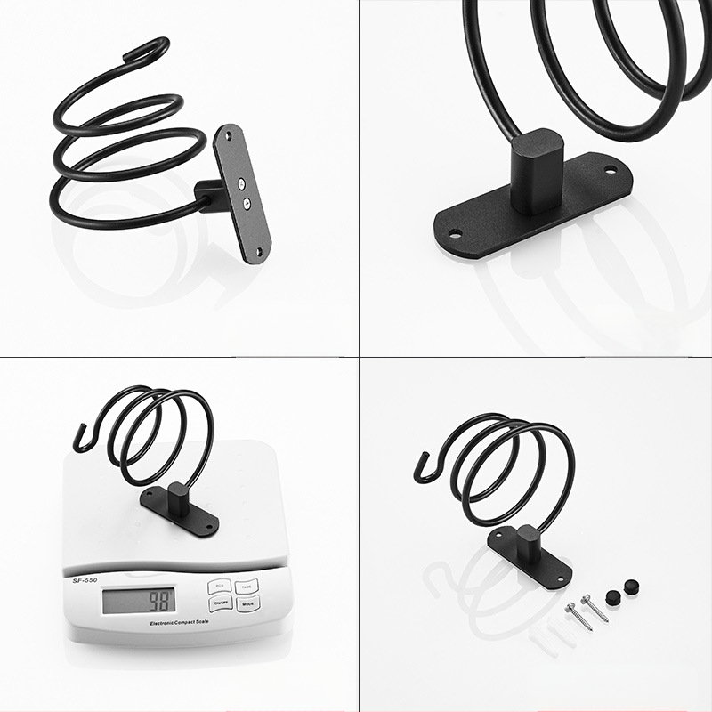 Стенен държач за сешоар за баня — алуминиева конструкция, анодирано покритие, монтаж без пробиване, товароподемност 2 кг, модел 9442