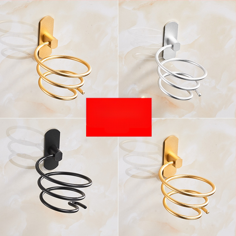 Стенен държач за сешоар за баня — алуминиева конструкция, анодирано покритие, монтаж без пробиване, товароподемност 2 кг, модел 9442