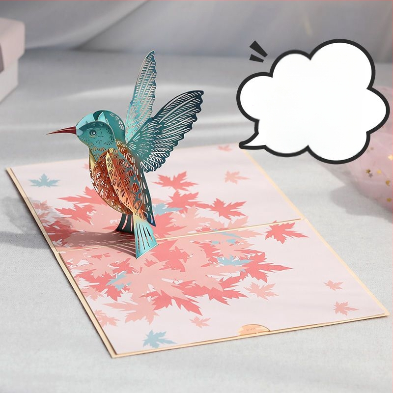 3D поп-ъп картичка за рожден ден, сгъваема, ръкописен стил, за детския празник, DIY