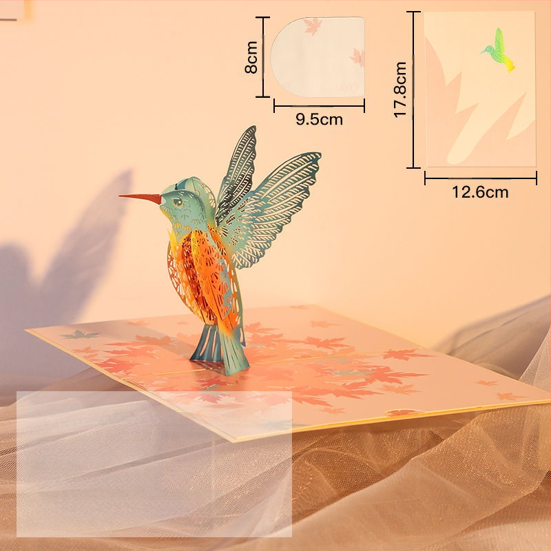 3D поп-ъп картичка за рожден ден, сгъваема, ръкописен стил, за детския празник, DIY