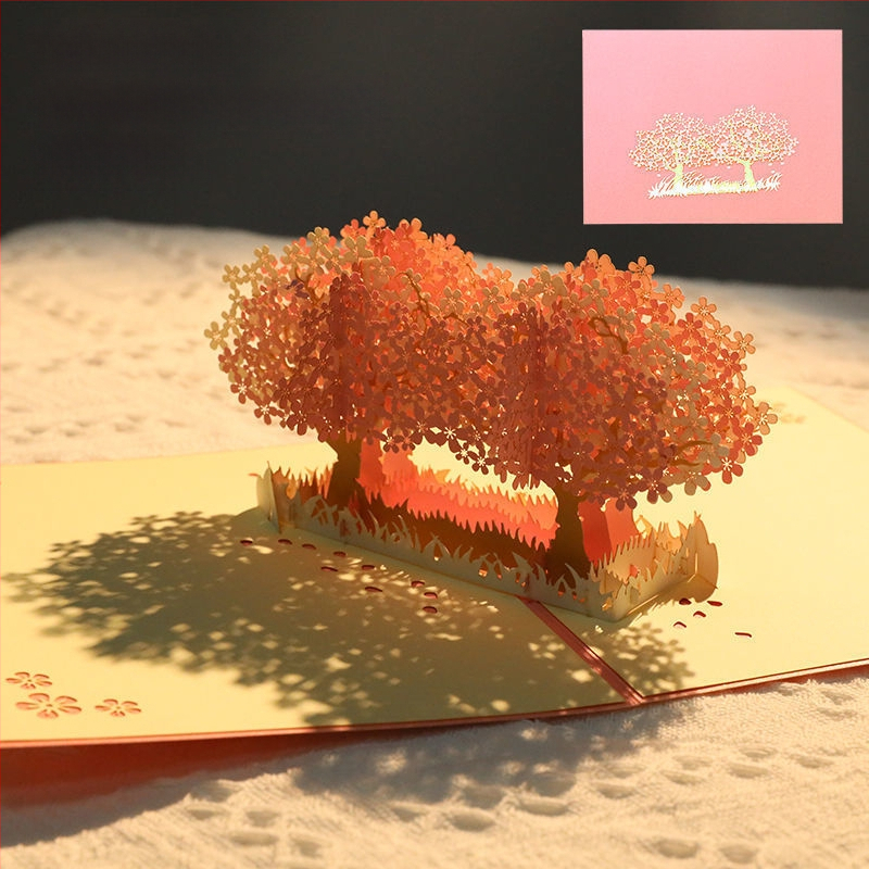 3D поп-ъп картичка за рожден ден, сгъваема, ръкописен стил, за детския празник, DIY