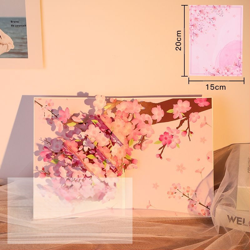 3D поп-ъп картичка за рожден ден, сгъваема, ръкописен стил, за детския празник, DIY