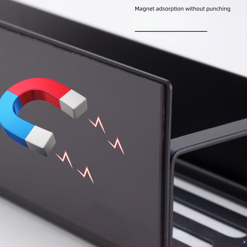 Магнитна кухненска поставка за хладилник - монтаж без инструменти, подвижна, желязна конструкция, страничен рафт за подправки, прост и модерен стил