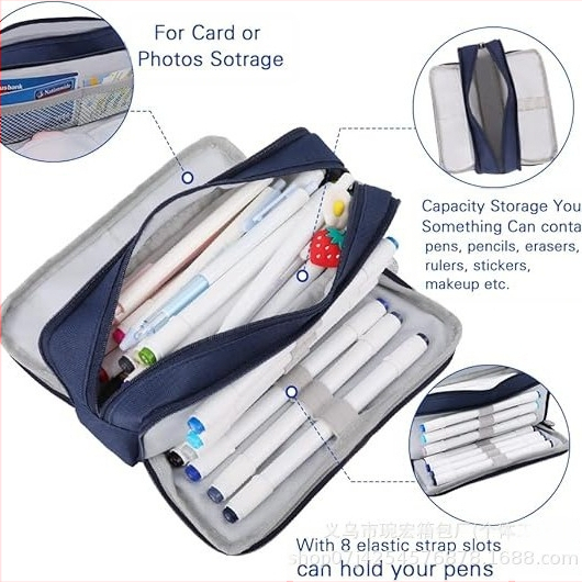 Θήκη μ mollυβιών με πολυστρωτικό σχεδιασμό και διπλό παράθυρο — Oxford υλικό, για μαθητές γυμνασίου, μάρκα Encourage