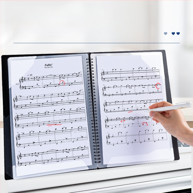 Deli папка за ноти, PP материал, прозрачни вложки за нотни листове, рефилуема папка за ноти