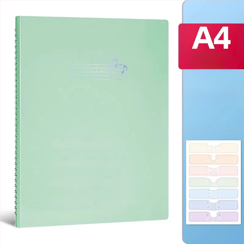 Deli папка за ноти, PP материал, прозрачни вложки за нотни листове, рефилуема папка за ноти