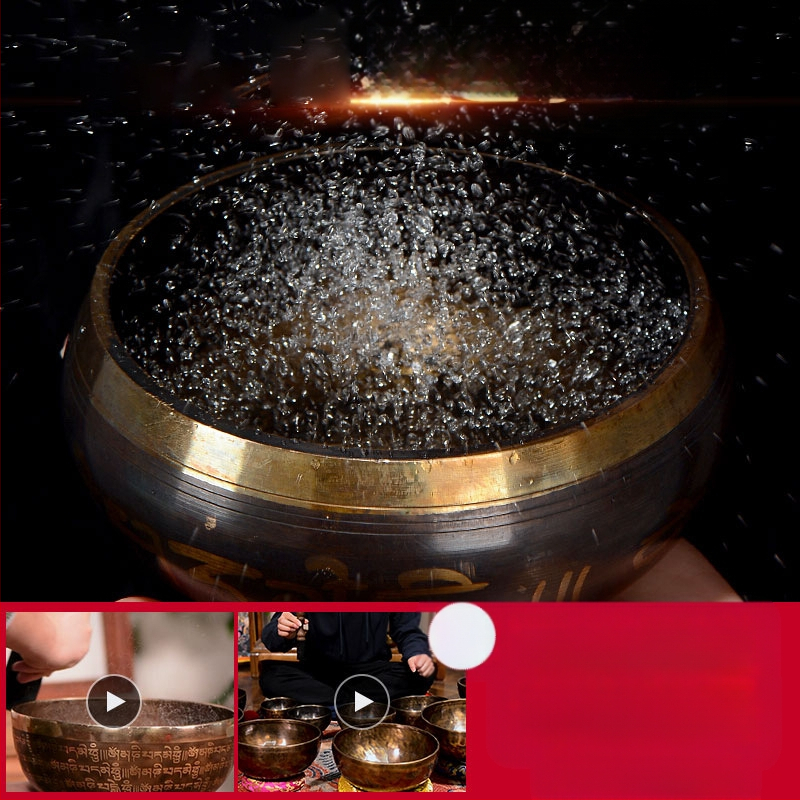 Βουδιστικό χάλκινο δοχείο ήχου για ανάγνωση σούτρων και θεραπεία με ήχο — μπρονζέ διαλογιστικό μπολ, μάρκα Yidian auspicious color