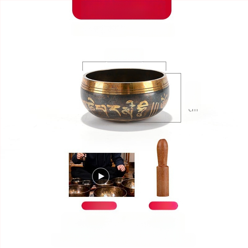 Βουδιστικό χάλκινο δοχείο ήχου για ανάγνωση σούτρων και θεραπεία με ήχο — μπρονζέ διαλογιστικό μπολ, μάρκα Yidian auspicious color