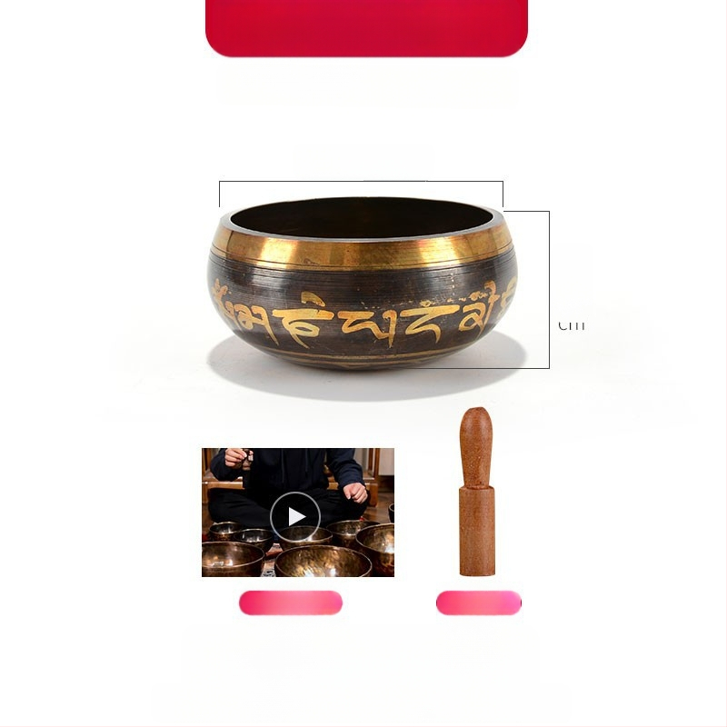 Βουδιστικό χάλκινο δοχείο ήχου για ανάγνωση σούτρων και θεραπεία με ήχο — μπρονζέ διαλογιστικό μπολ, μάρκα Yidian auspicious color
