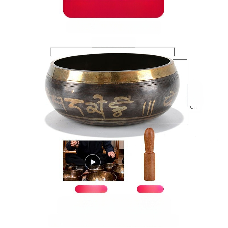 Βουδιστικό χάλκινο δοχείο ήχου για ανάγνωση σούτρων και θεραπεία με ήχο — μπρονζέ διαλογιστικό μπολ, μάρκα Yidian auspicious color