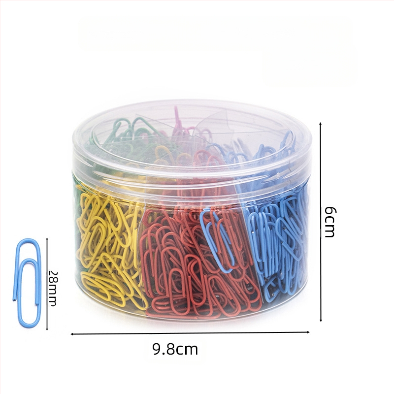 Műanyag bevonatú acél papírkapcsok, hatrekeszes hengeres csomagolás, modell 6T-1/6T-2/6T-3