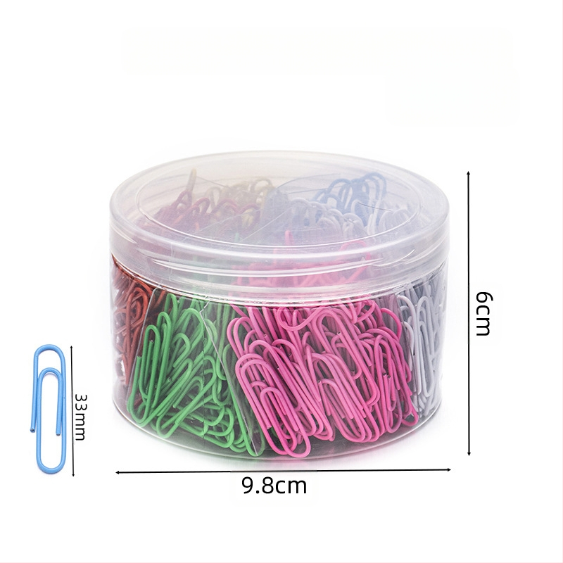 Műanyag bevonatú acél papírkapcsok, hatrekeszes hengeres csomagolás, modell 6T-1/6T-2/6T-3