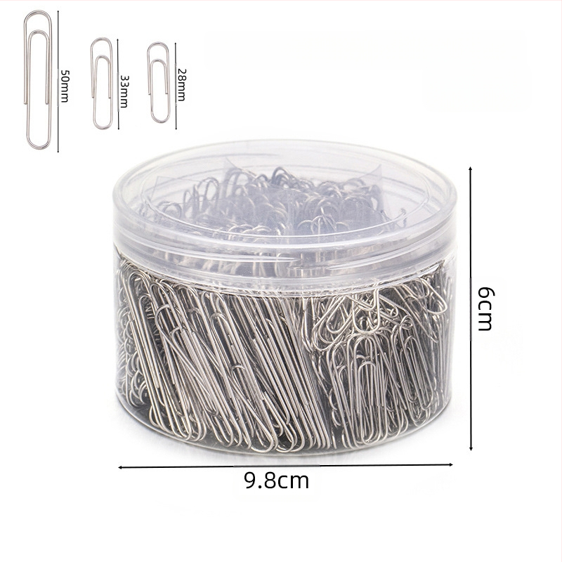 Műanyag bevonatú acél papírkapcsok, hatrekeszes hengeres csomagolás, modell 6T-1/6T-2/6T-3