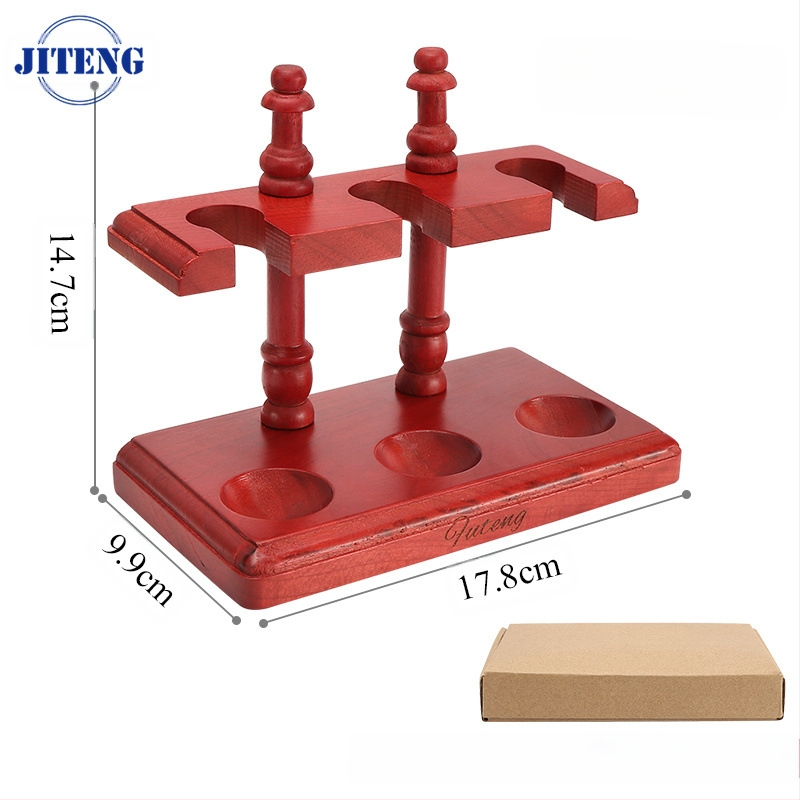Koka daudzpozīciju vertikālais pīpes statīvs ar noņemamu mahagoni pamatni izstādīšanai