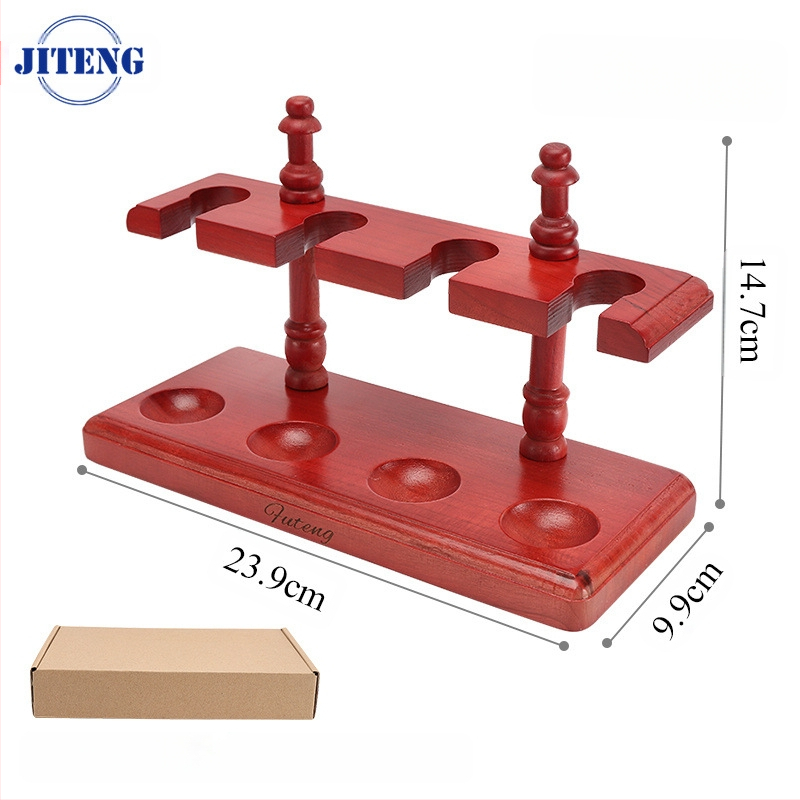 Koka daudzpozīciju vertikālais pīpes statīvs ar noņemamu mahagoni pamatni izstādīšanai
