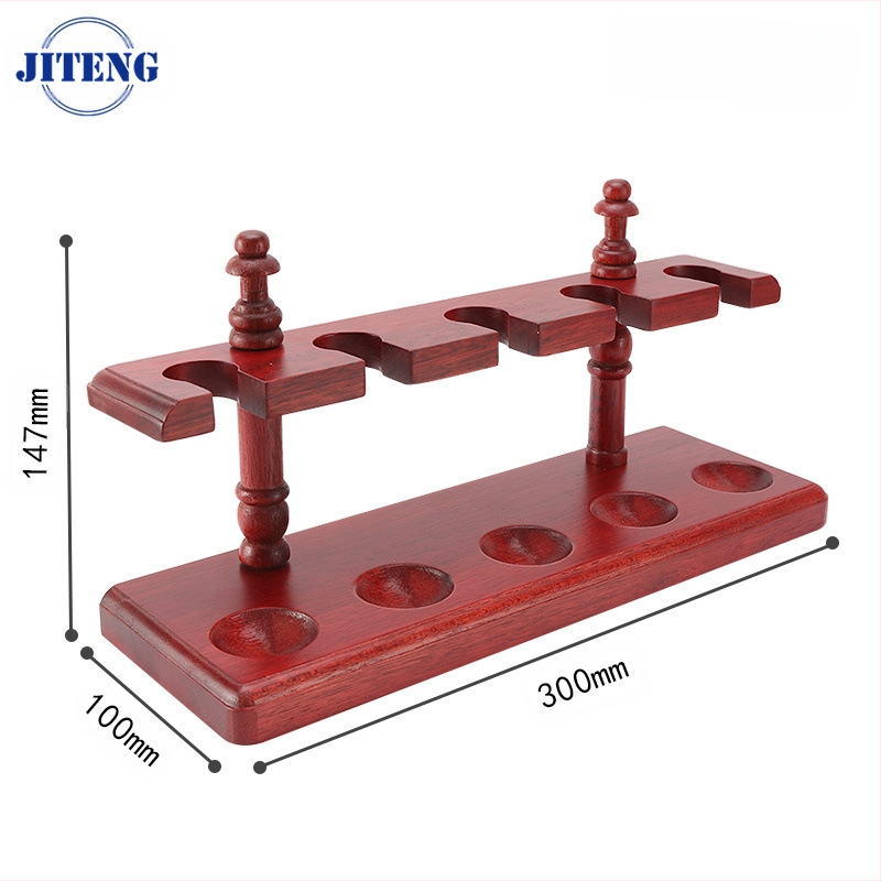 Koka daudzpozīciju vertikālais pīpes statīvs ar noņemamu mahagoni pamatni izstādīšanai