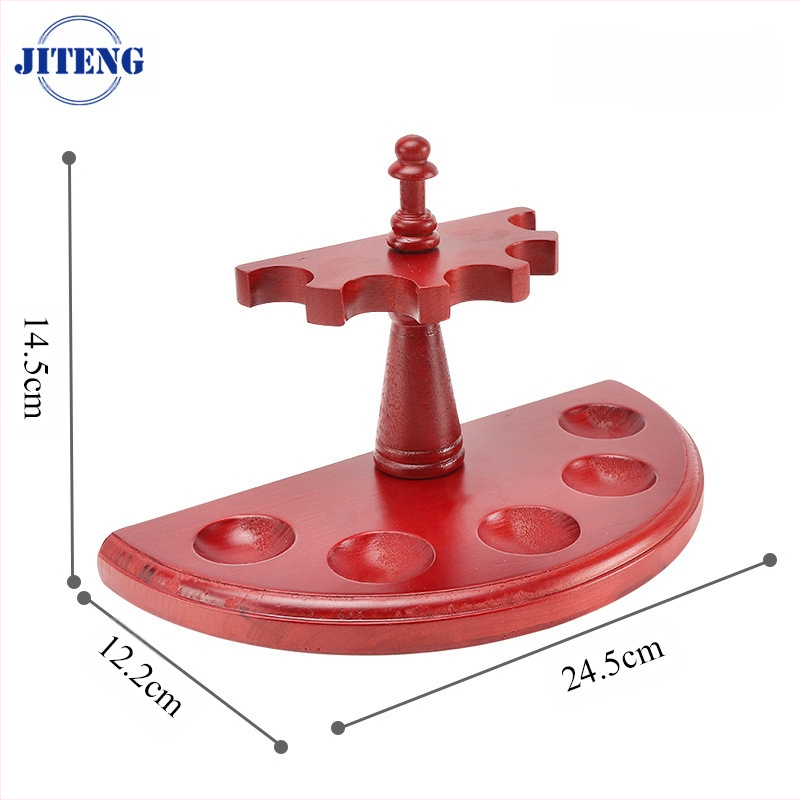 Koka daudzpozīciju vertikālais pīpes statīvs ar noņemamu mahagoni pamatni izstādīšanai