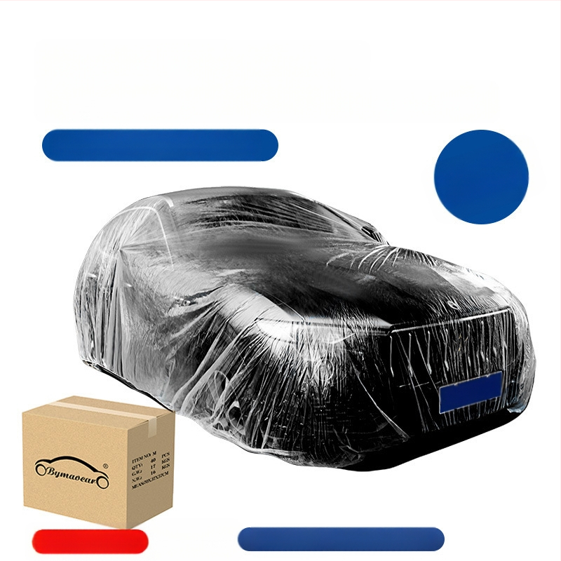 Bymaocar διαφανές κάλυμμα αυτοκινήτου μιας χρήσης, PE υλικό υψηλής διαφάνειας, κατάλληλο για αυτοκίνητα και SUV, βάρος 0,2 kg, δυνατότητα προσαρμογής