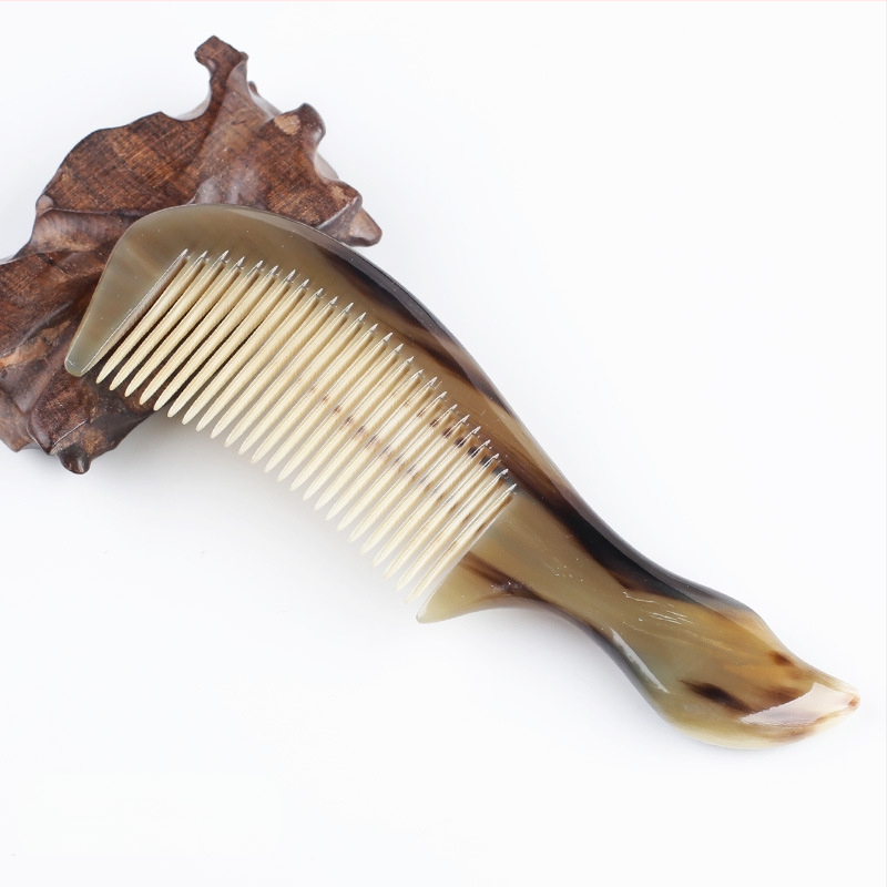 Augstas kvalitātes butikķemme no raga, roku darīts, ar smalkiem zobiem, zīmols Qizanggou