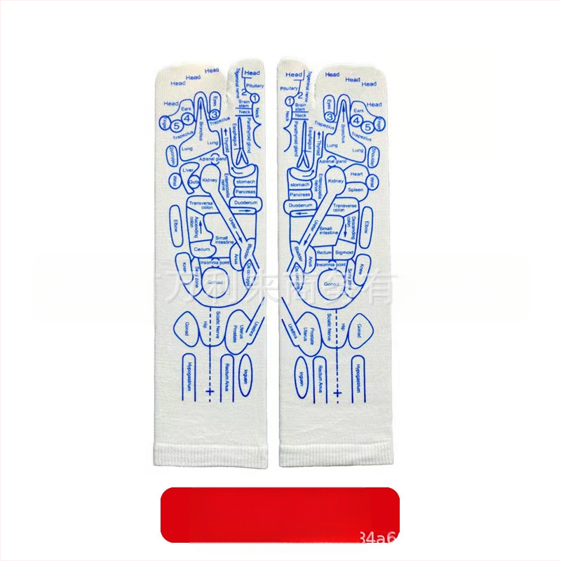 Κάλτσες ρεφλεξιολογίας με χάρτη σημείων ποδιού και μασάζ με μεσημβρινούς, πλεκτές με 48 βελόνες
