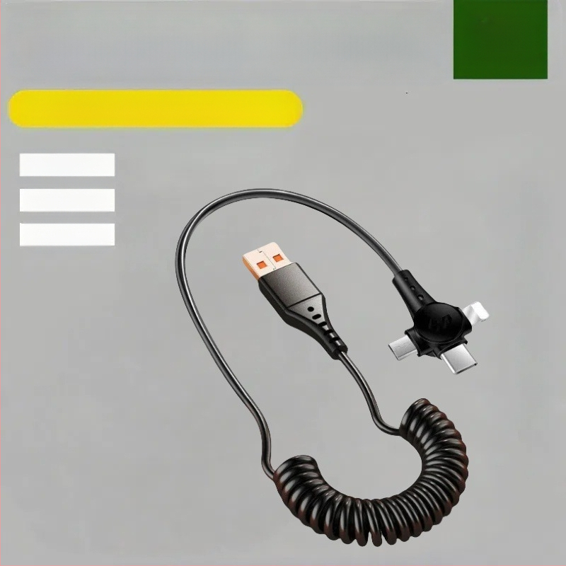 Καλώδιο 3-σε-1 δεδομένων και γρήγορης φόρτισης με Lightning, Micro USB και USB-C, μήκος 1,5 μ., τρία βύσματα, μέγιστη ισχύς 120 W, υλικό TPE